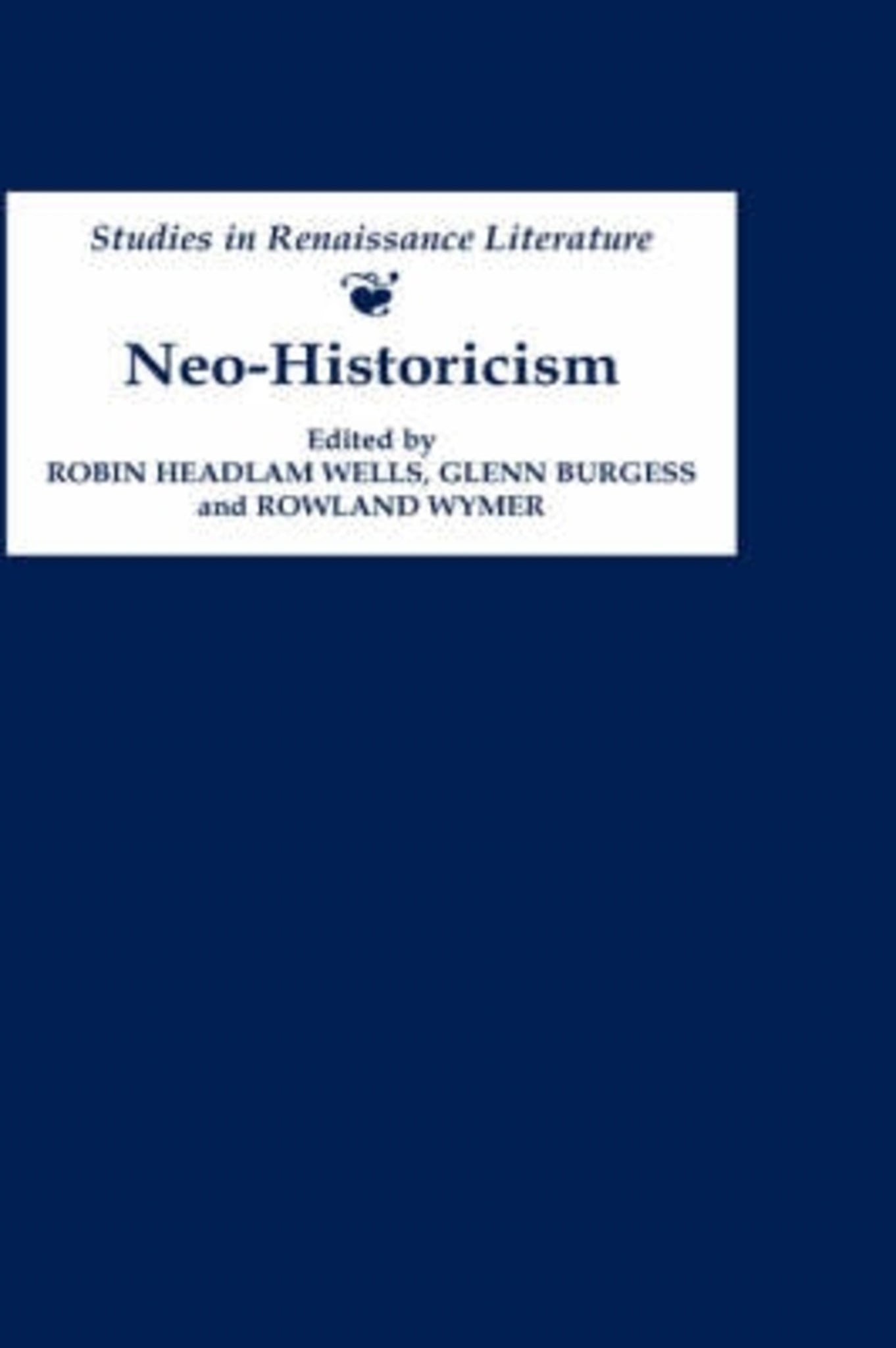 Cover image for Neo-Historicism ISBN 9780859915816
